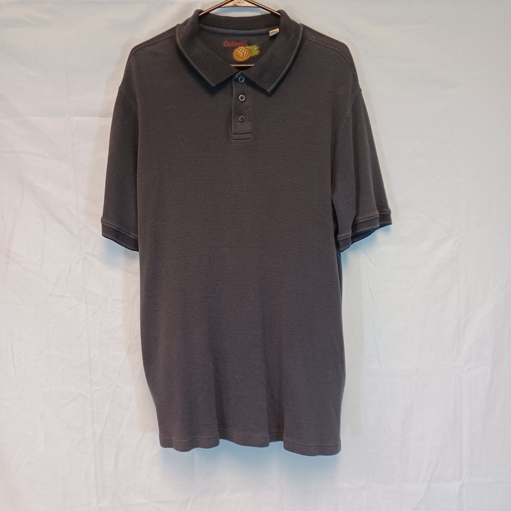 Caribbean Brand Polo Golf  Shirt Dark Brown 2XLT